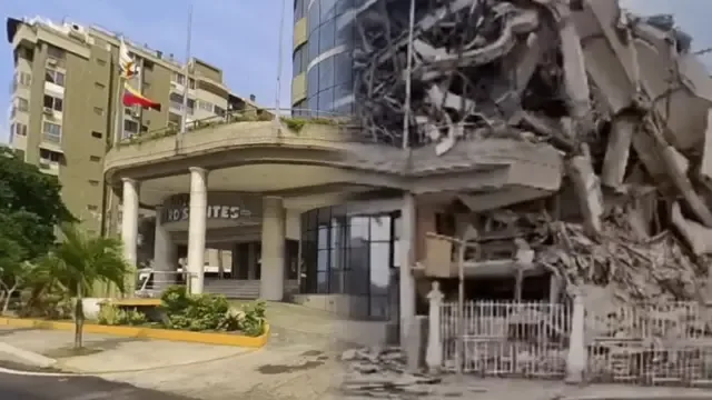 El antes y el después de un hotel destruido en La Guaira.